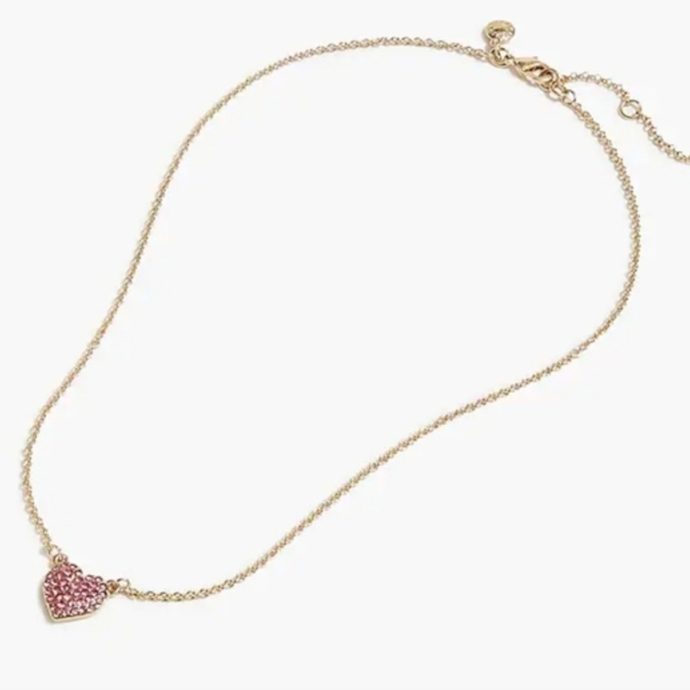 Pink Heart Pave Necklace